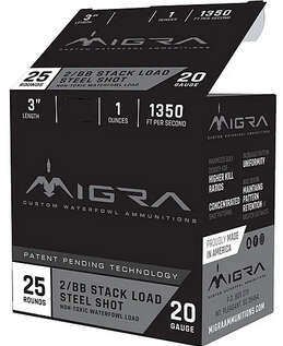 Ammunition Migra Ammunition Ready Series 20 Guage 3 Inch Steel Shot -Staxd Load 4-6 SHOT 1 Ounces 25 rounds